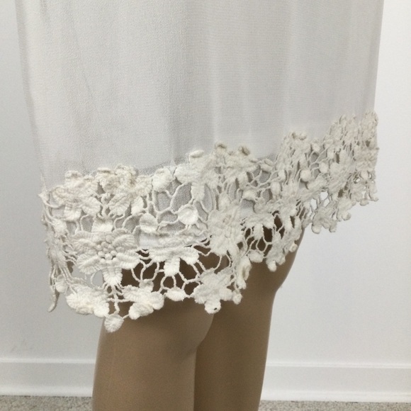 VERA MODA Midi Occasion Dress Off White with Lace Trim - Picture 8 of 10